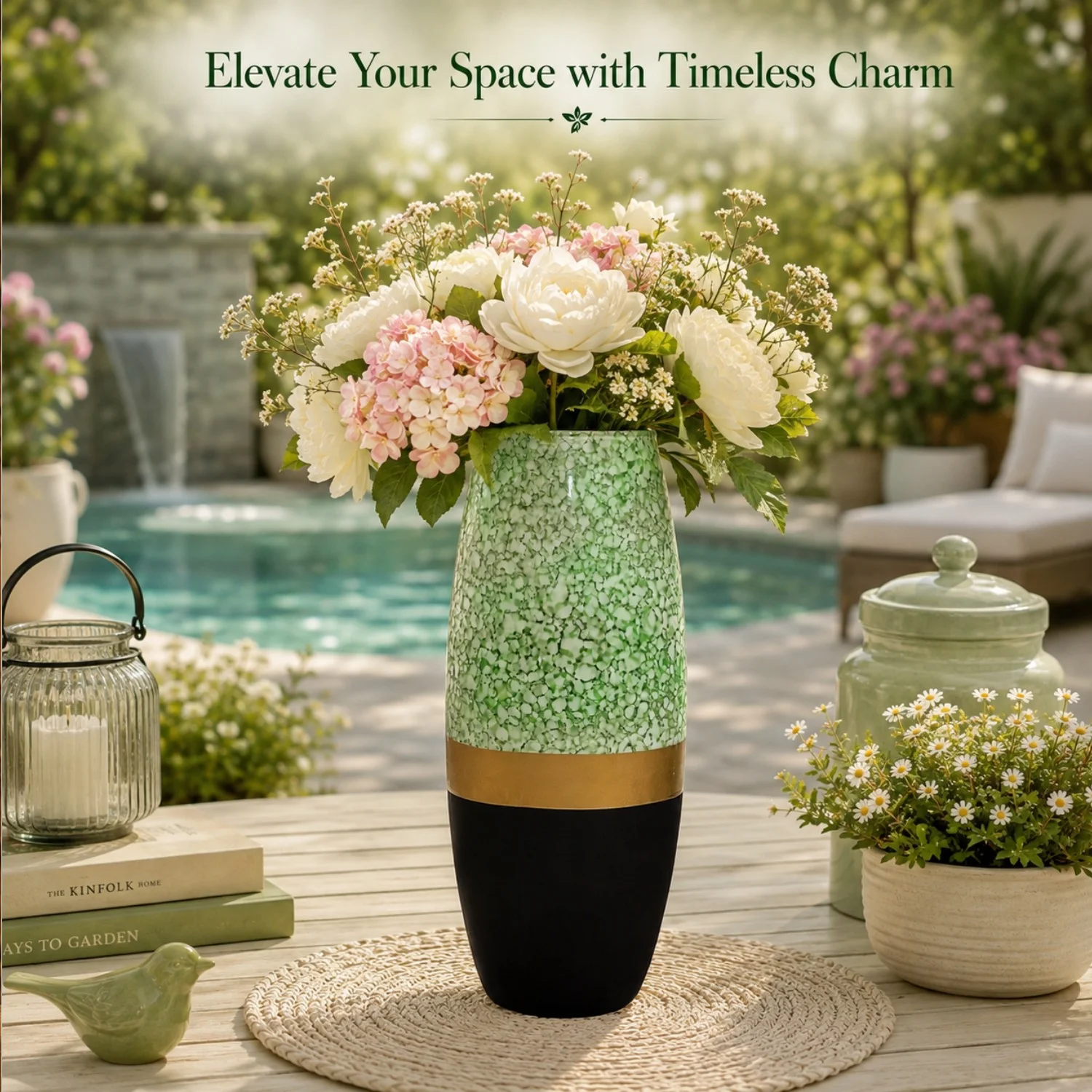 Green Pattern with a Golden Accent