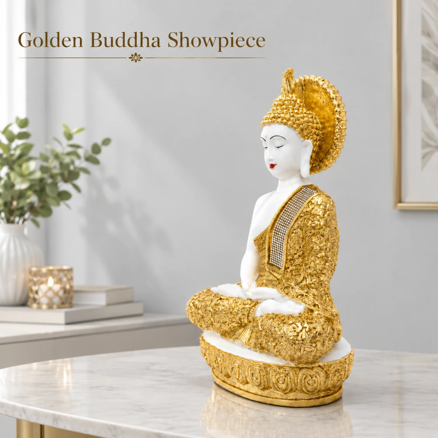 A Golden Halo and Patterned Robe