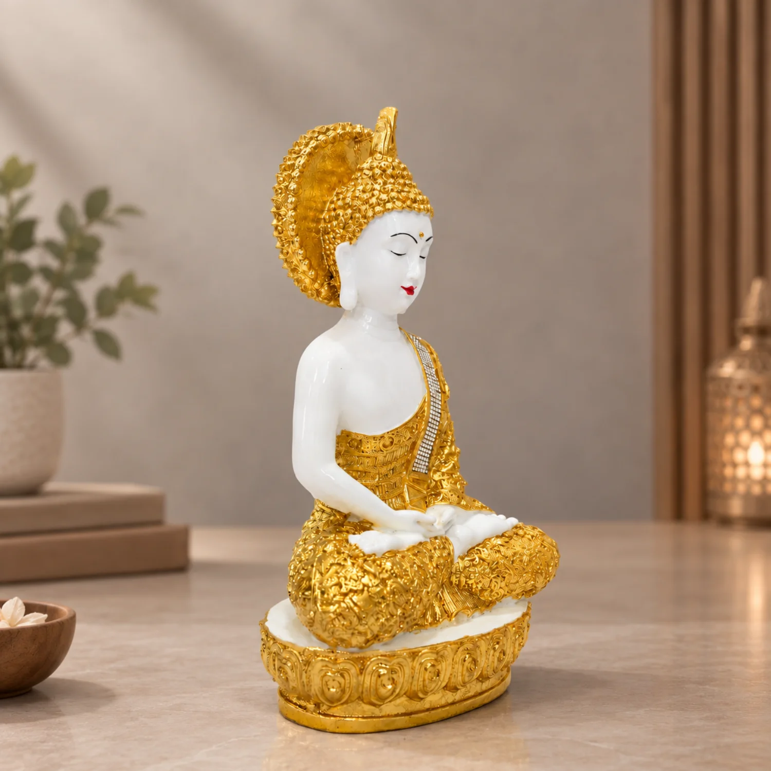 A Golden Halo and Patterned Robe