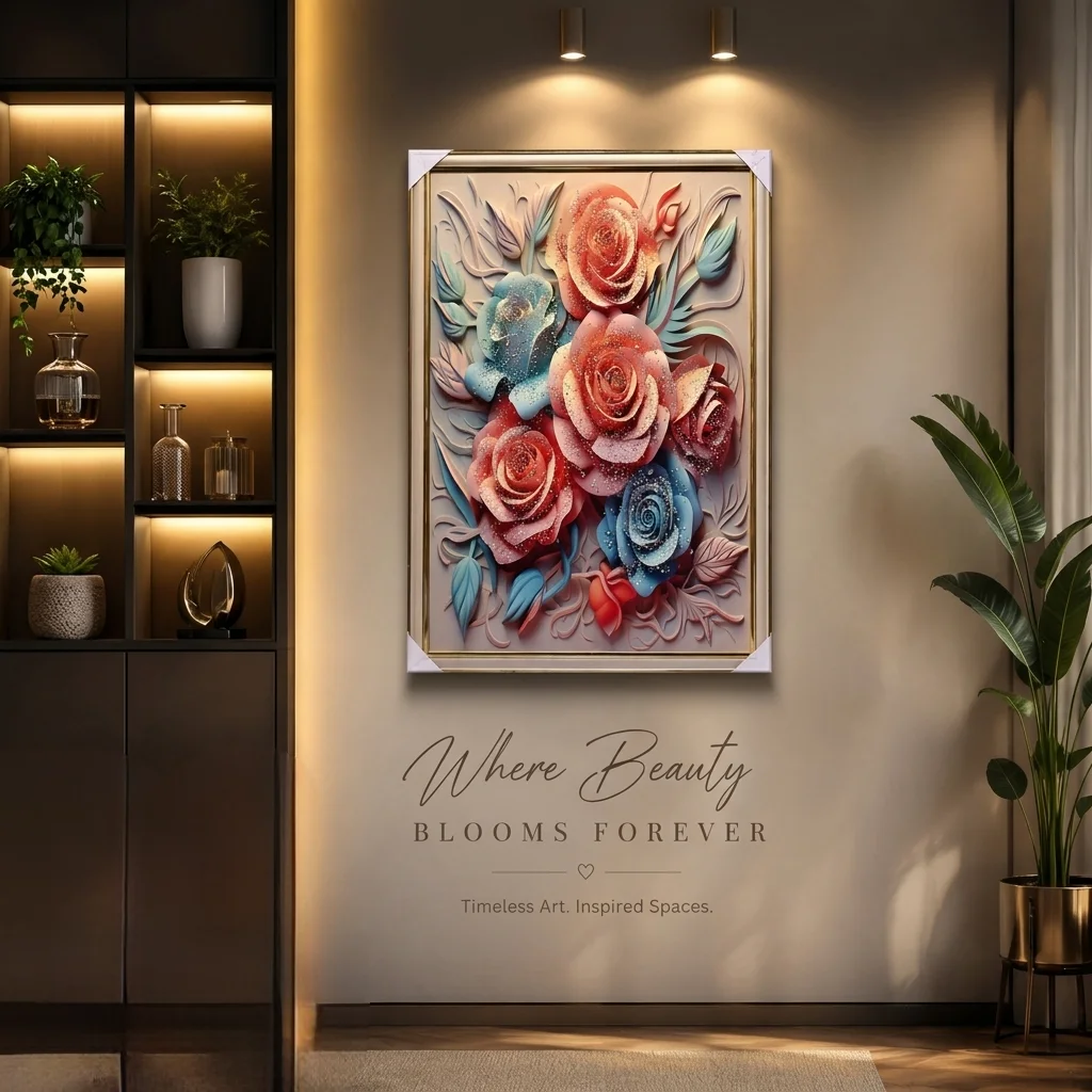 A Bouquet in Coral and Blue