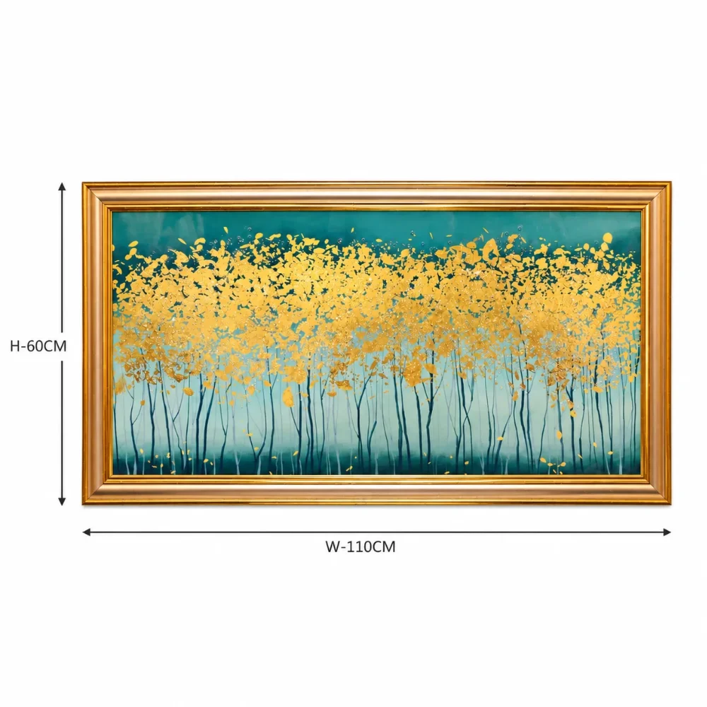 A Golden Canopy above Slender Trees
