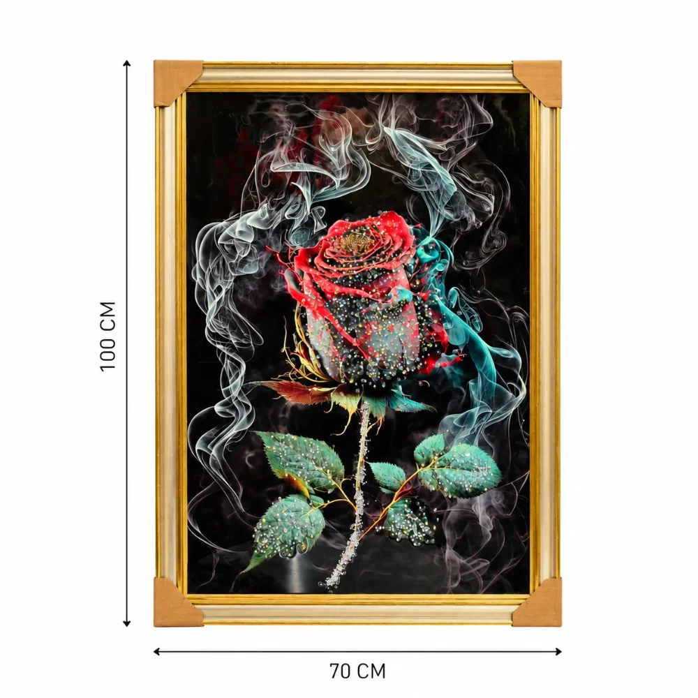 A Red Rose against Dramatic Darkness