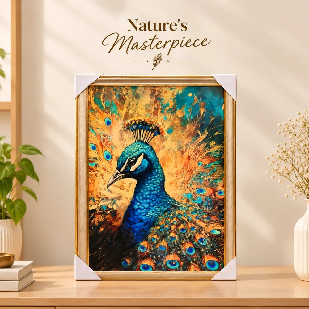 Peacock Colours in Blue and Gold