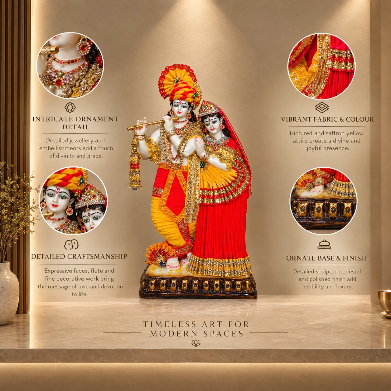 A Colourful Radha Krishna Display
