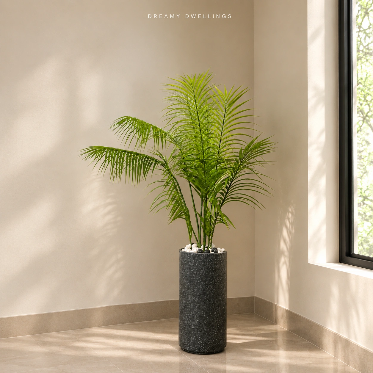 Artificial Areca Palm Tree in Tall Textured Pot