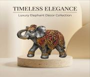 Majestic Gilded Elephant Luxury Statue (Trunk Raised)