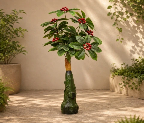 Berry Blossom Artificial Plant with Vase