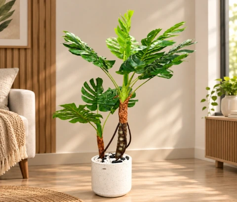 Artificial Mixed Foliage Plant in Round Pot