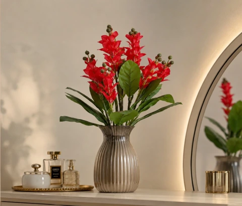 Artificial Red Blossom Flower Stick