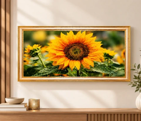 Dew-Kissed Yellow Sunflower Wall Art