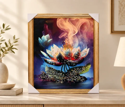 Dreamlike Lotus with Peach Wisps Wall Art