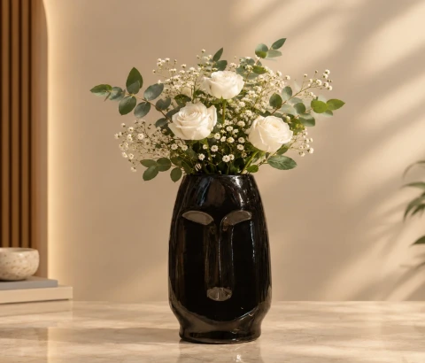 Sleek Black Vase
